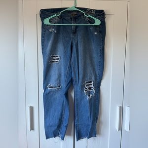 Natural reflections size 16 ripped jeans with flannel underneath - like new